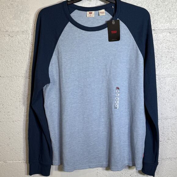 Levi's Men's Thermal Long Raglan Sleeve T-Shirt blue, XL $45 - Picture 1 of 7